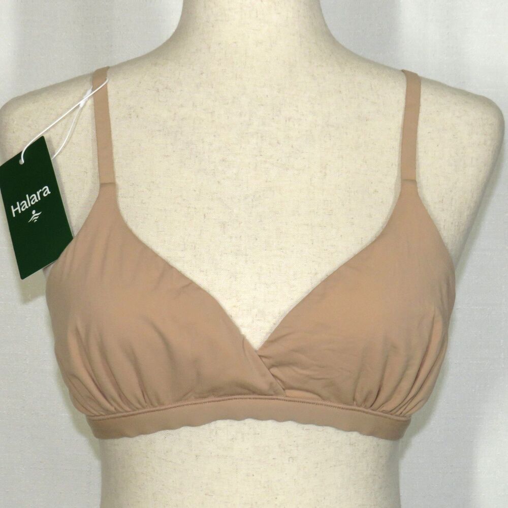 Halara Soft Stretchy Beige Crossover Bralette Size XS